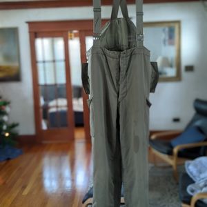 Vintage 1986 German Army All Weather Coveralls Snow Pants Size L Green